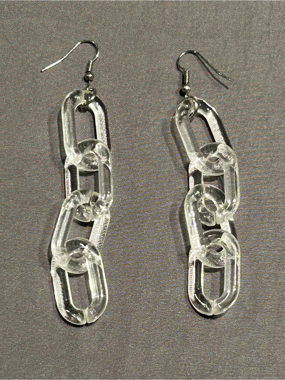 SHEIN Clear Translucent Chain 3” Dangle Earrings